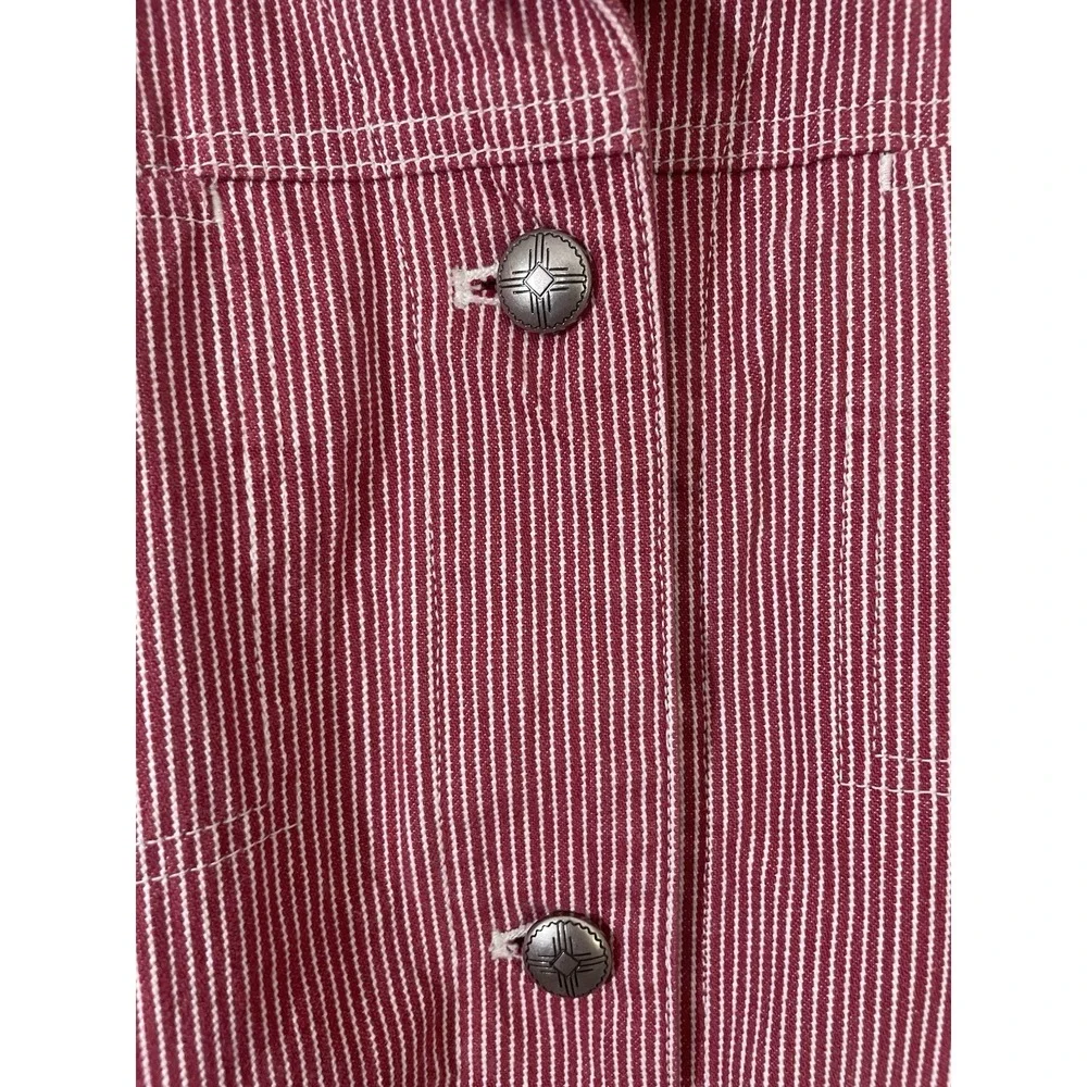 Vintage Ralph Lauren Red Railroad Stripe Denim‎ Jacket Medium Workwear Y2K - Picture 6 of 7